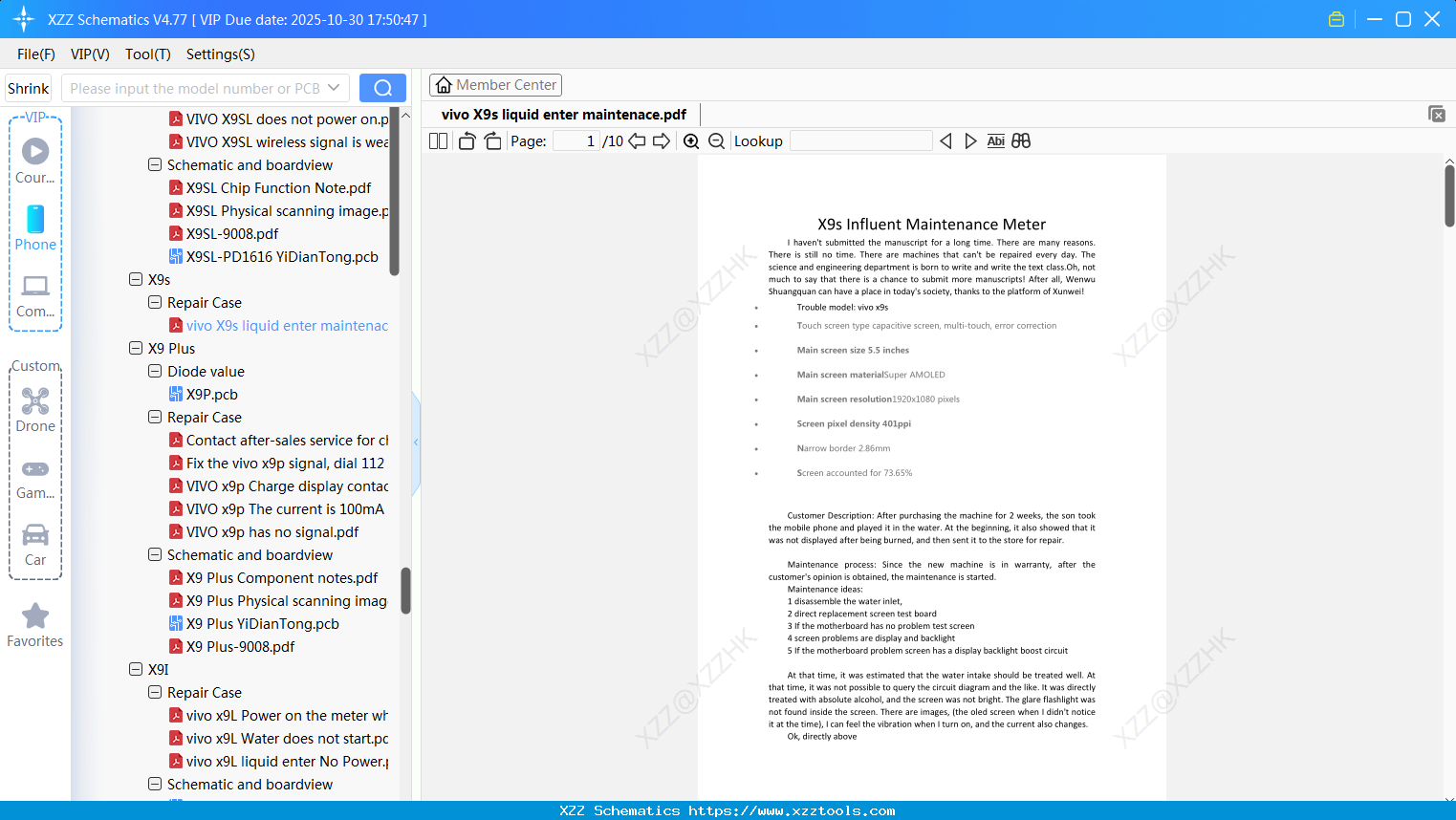 Vivo X9s Liquid Enter Maintenace
